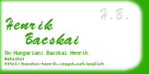 henrik bacskai business card